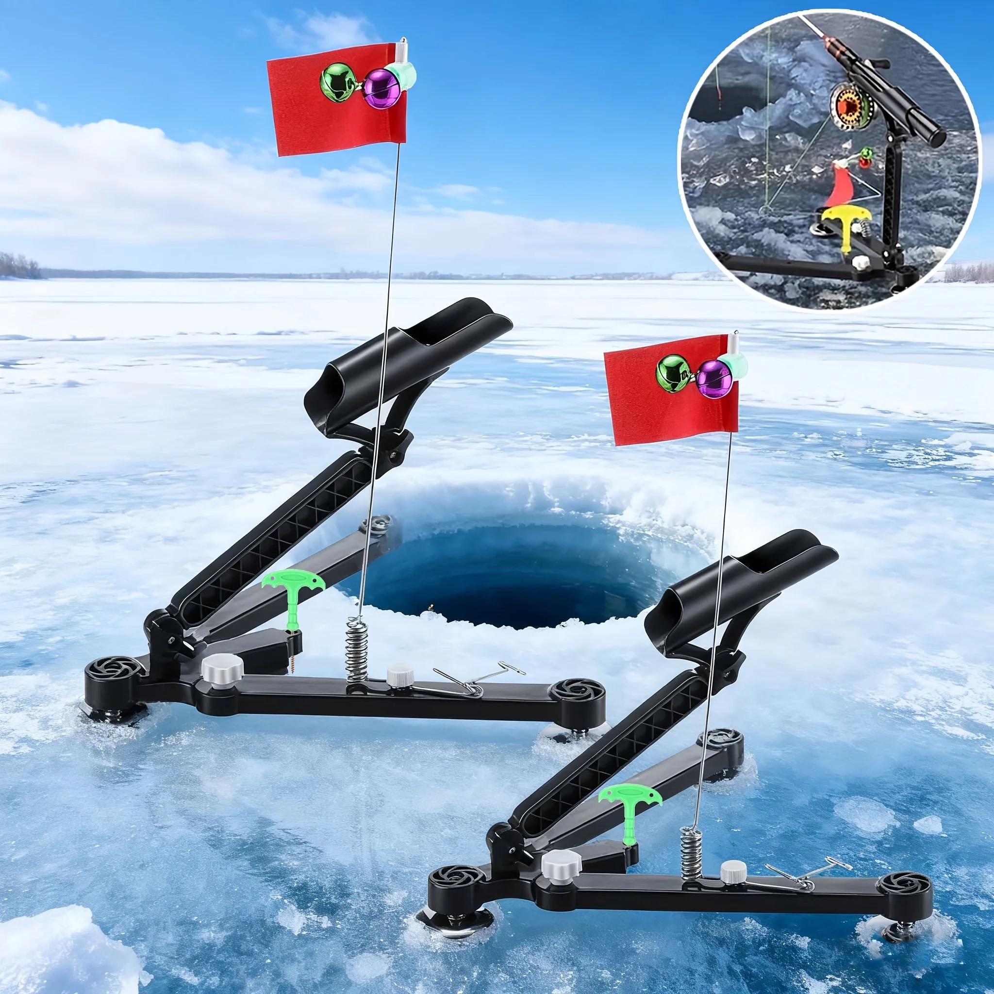 1set Ice Fishing Rod Holder -  - Ice Fishing Tip Up 评论和价格